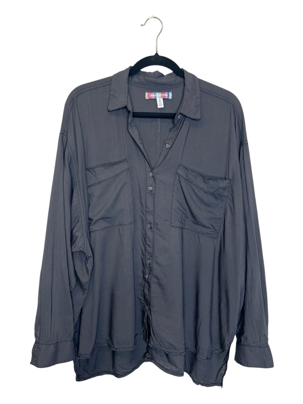 URBAN OUTFITTERS Gray Oversized Button Down Slouchy Shirt size medium